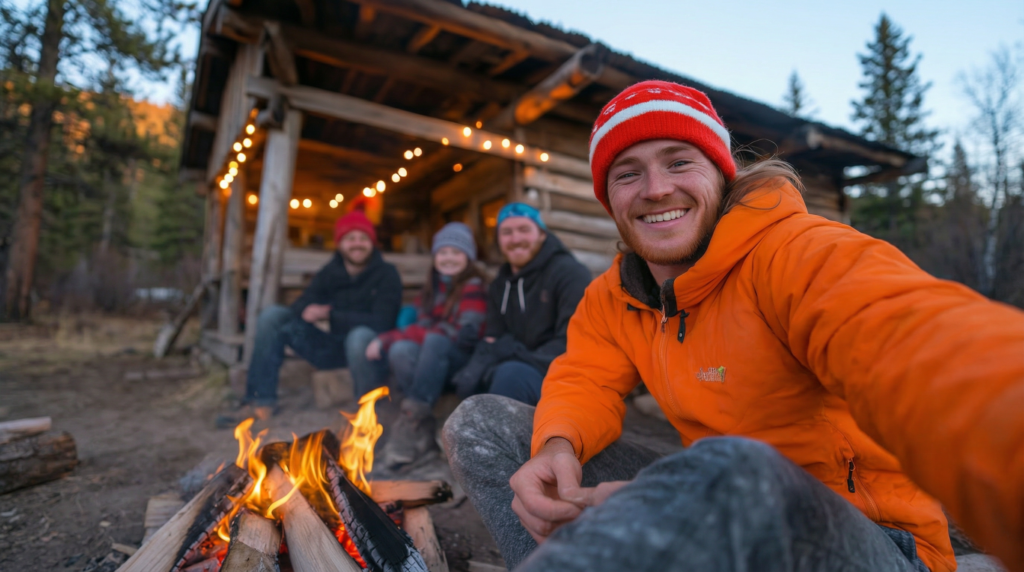 Campfire Selfie with Friends